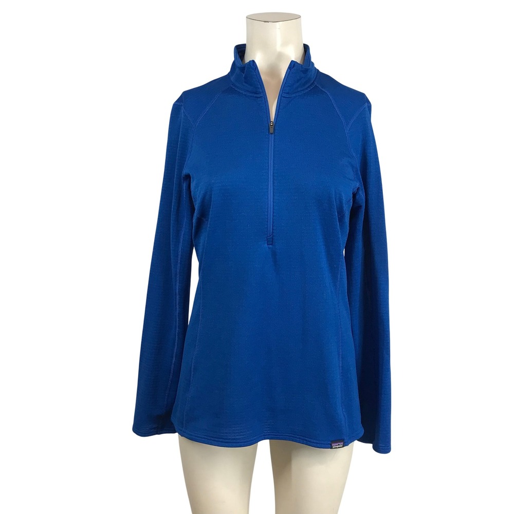 Patagonia Capilene Thermal Weight 1/4 Zip Baselayer Top Blue Polartec Womens M